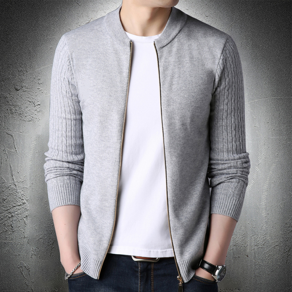 한국어 패션 남자 니트 스웨터 코트 슬림 맞는 카디건 남자 양모 스웨터 코트 가을 의류 패션 탑스 남자 스웨터